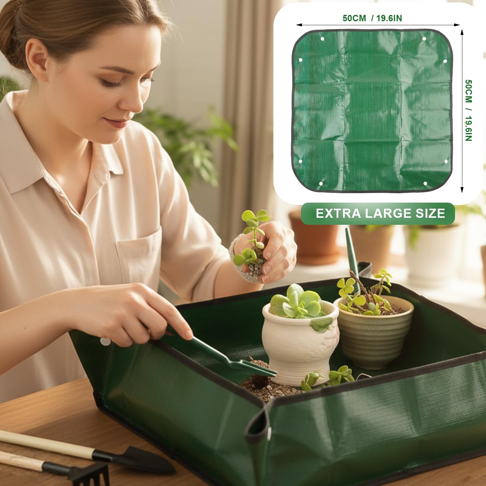16Pcs Garden Tools, Mini Garden Hand Transplanting Succulent Tools Set, 19.6″…