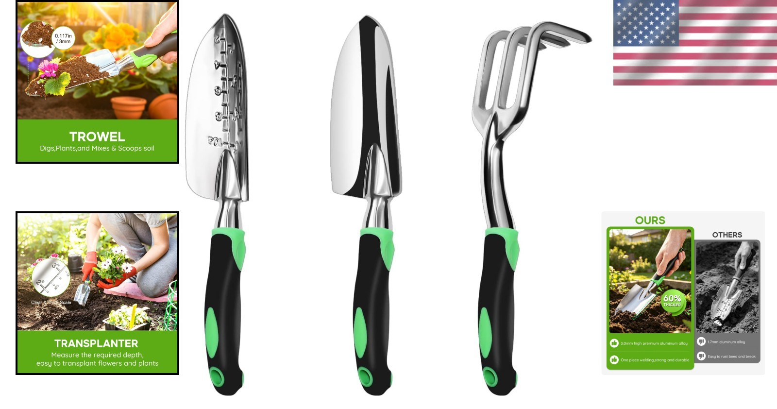 Professional Grade Gardening Kit with Soft Rubber Handles