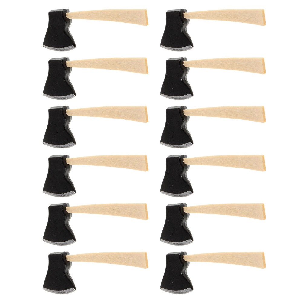 12 Pcs Mini Garden Tools Dollhouse Axe Model for Farm Decoration Accessories