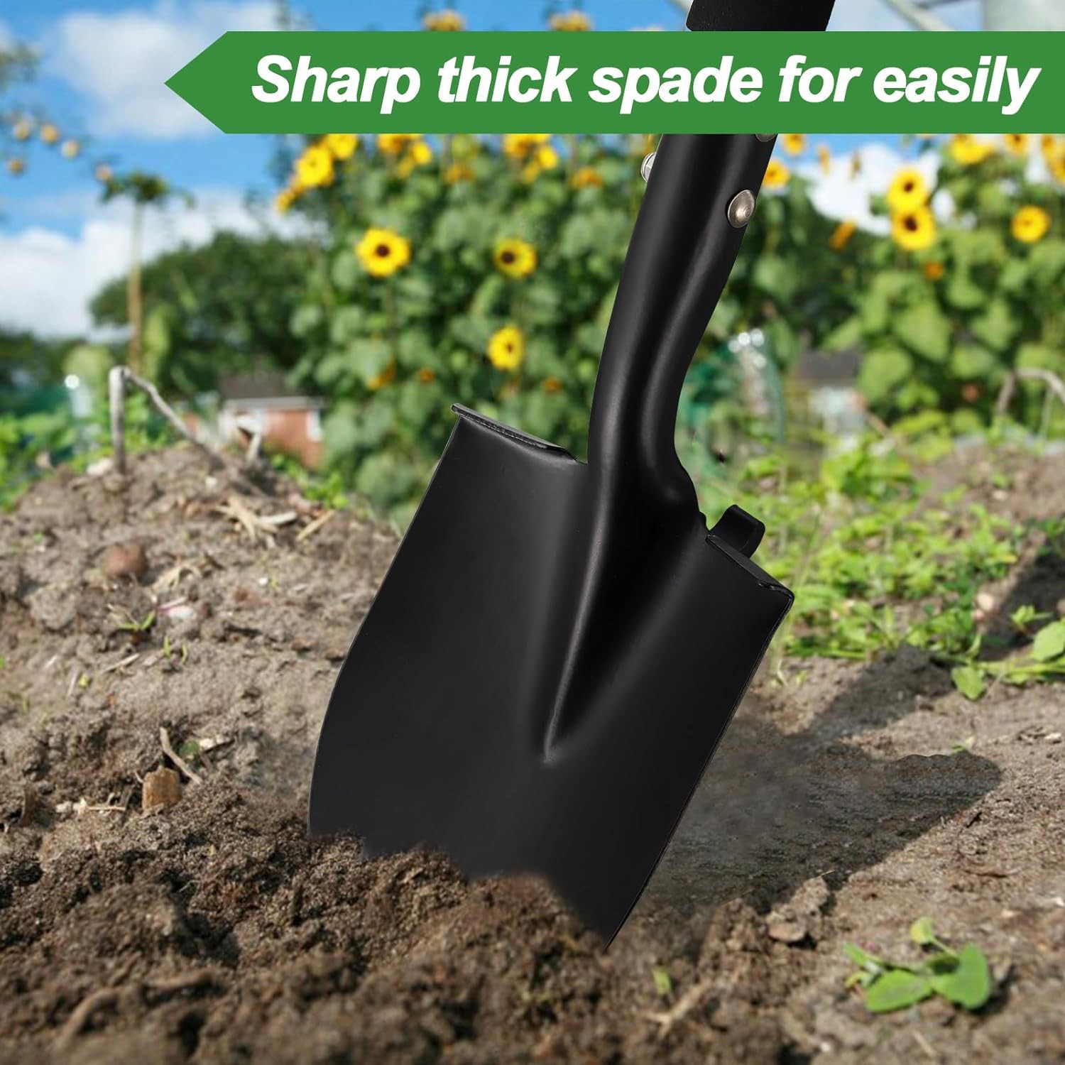 Garden Shovel with Big Grip 31″ Handle Metal Strong Shovel Spade for Dig / Trim