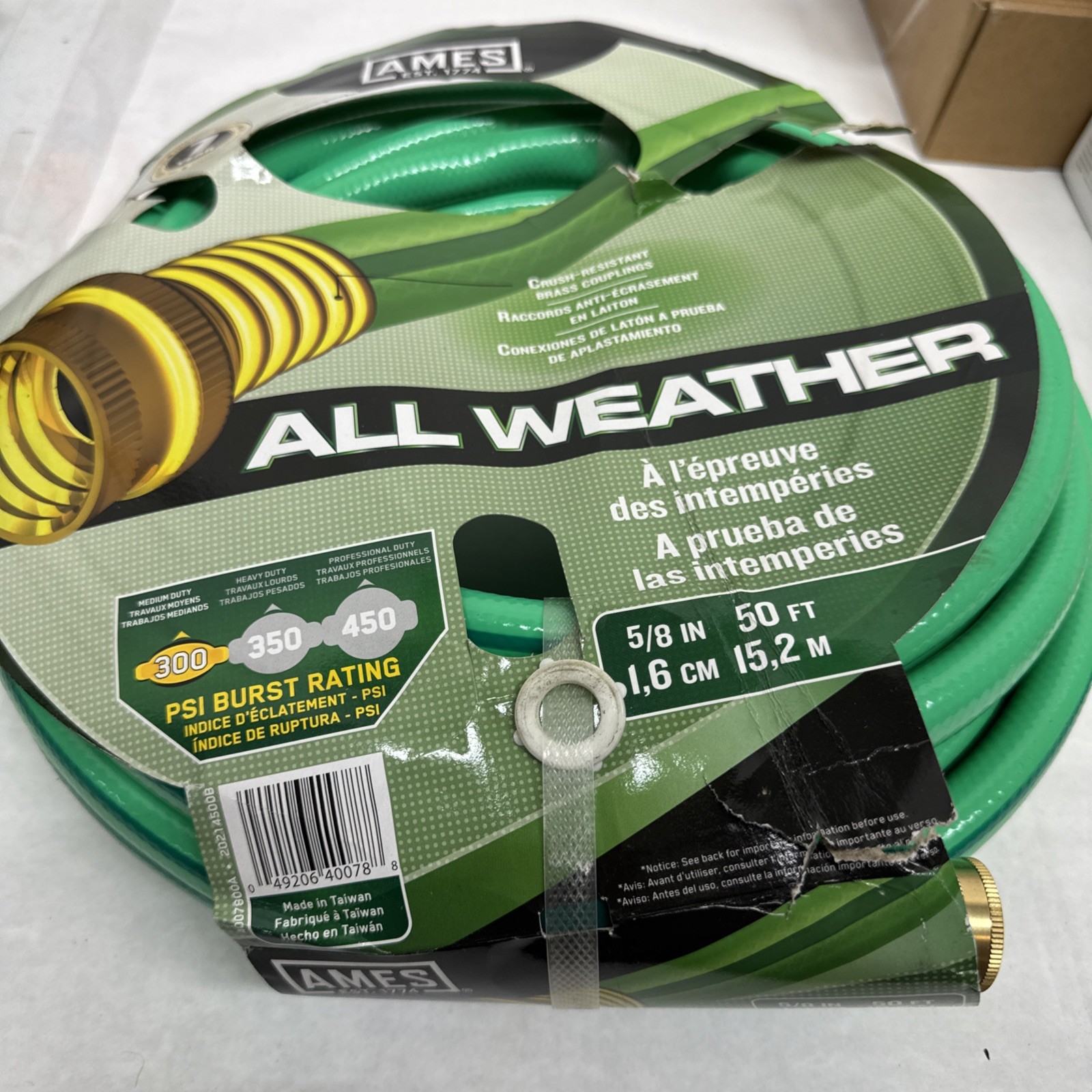 AMES All Weather Garden Hoses 5/8 in x 50 ft Green/Blue (027-4007800A)