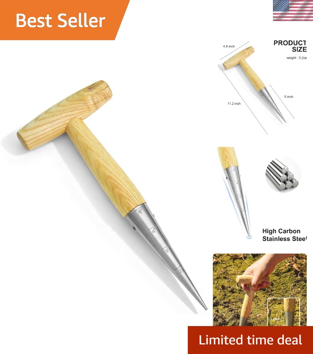 Lightweight Stainless Steel Seed Dibber for Effortless Planting in Garden