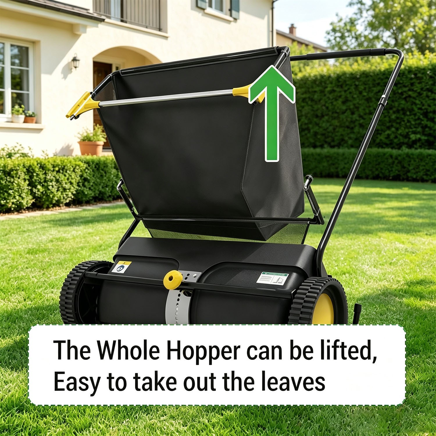 26″ Push Lawn Sweeper 7 cu.ft Leaf Grass Collector Adjustable Brush Yard Tool