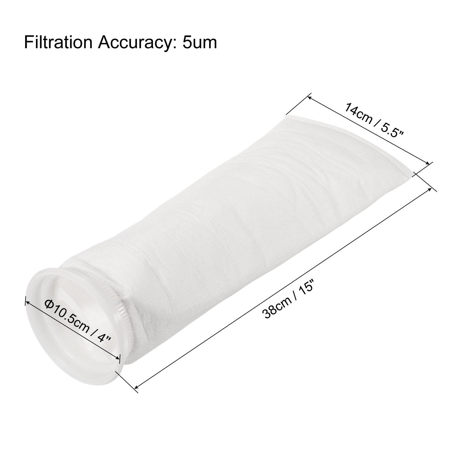 2pcs 4″ Ring Filter Socks 5 Micron Mesh Bags Pool Skimmer Basket White