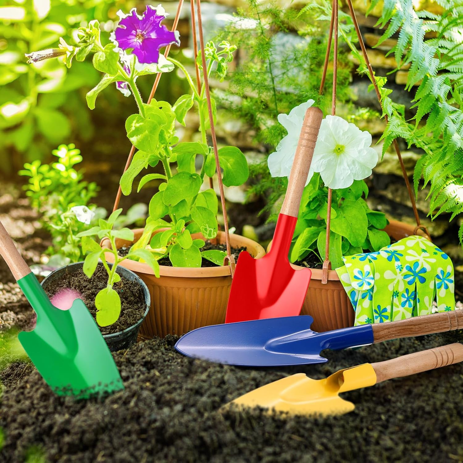 12 Pcs Toy Shovels for Kids Gardening Tools Kids Shovel Mini Metal Garden Shovel