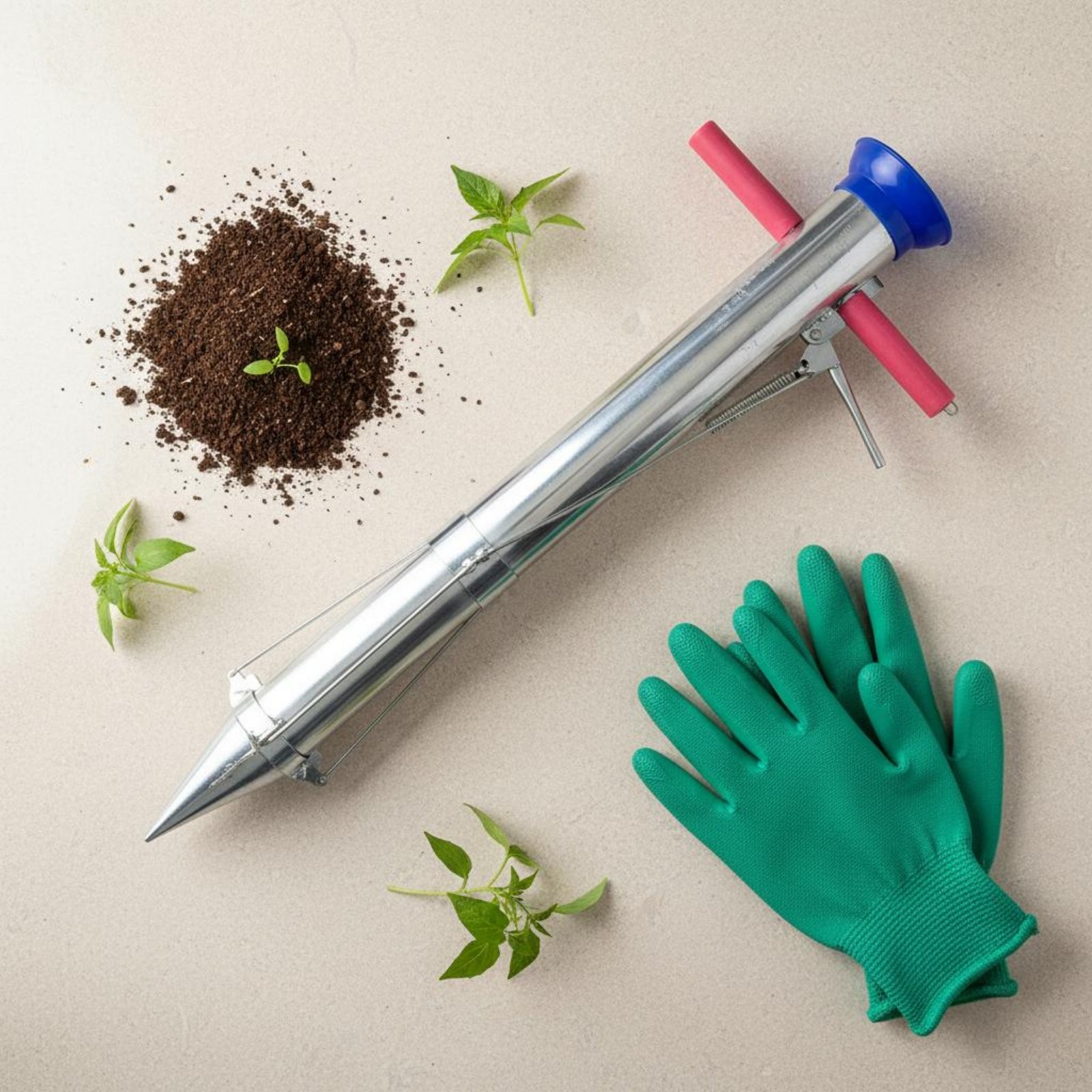 Manual Vegetable Planter No-Bend Design Long Handle Seedling Planter for