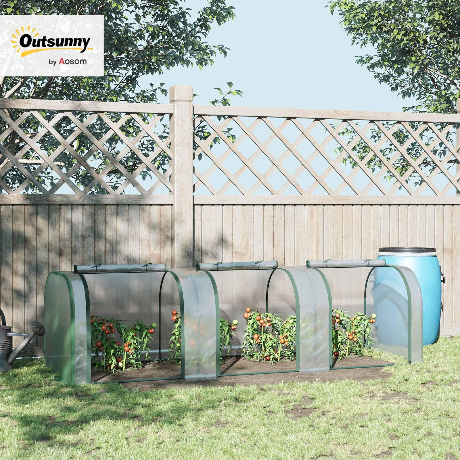 Outsunny 10 X 3 X 2.5 Mini Greenhouse Portable Tunnel Green House Roll-Up