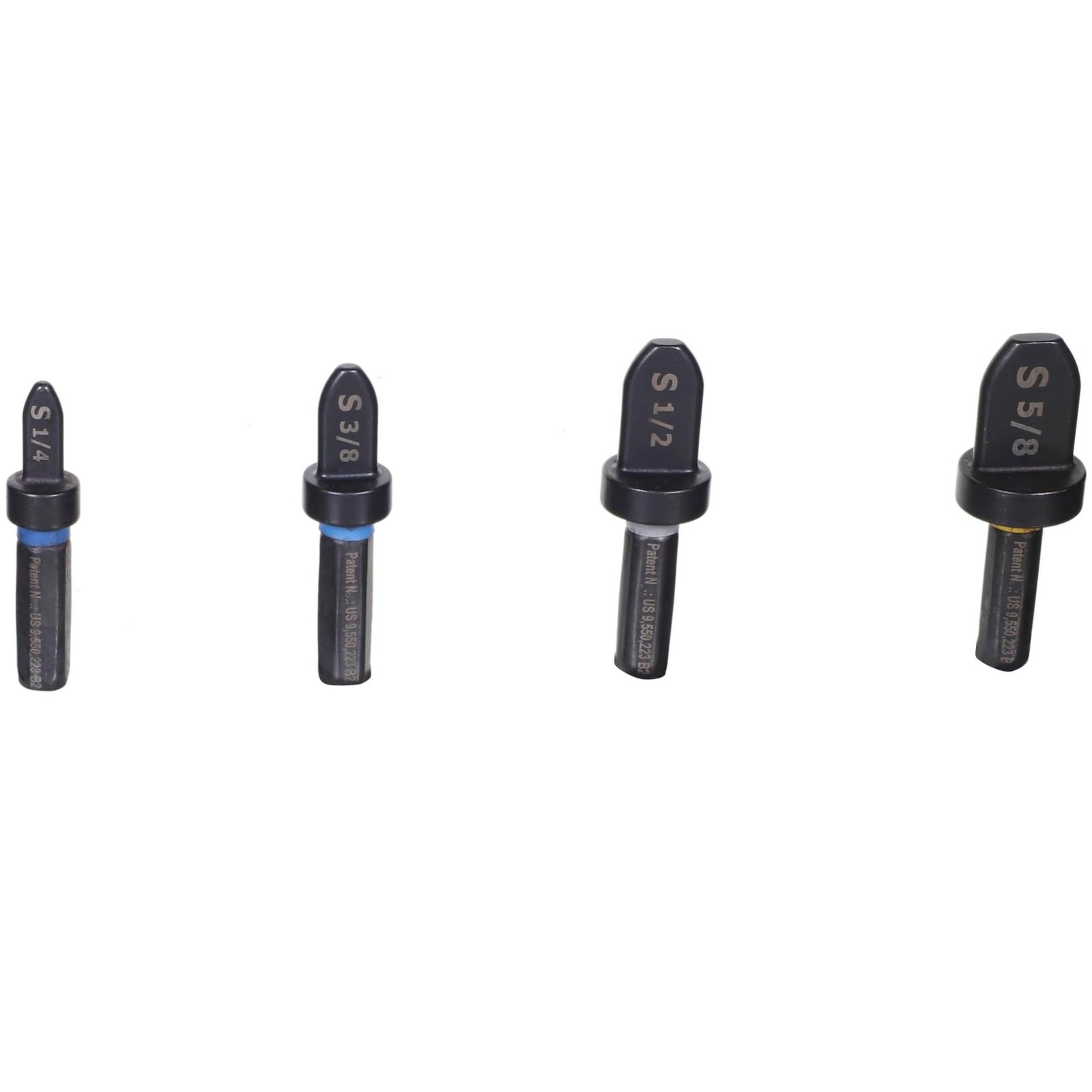 Spin Tools 4000 4-Piece Drill Bit Swaging Tool Set 1/4 3/8 1/2 5/8-Inch