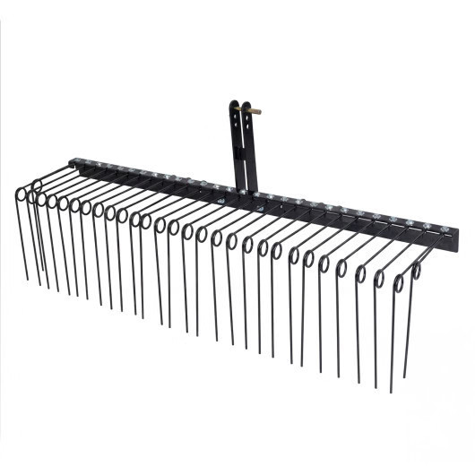 72″ Pine Straw Rake with 30 Metal Coil Tines for Grass-Orange