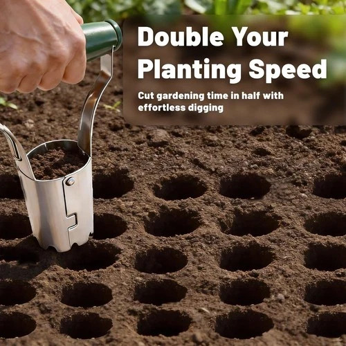 Bulb Planter Tool with Automatic Soil Release Heavy Duty Garden Transplanting To