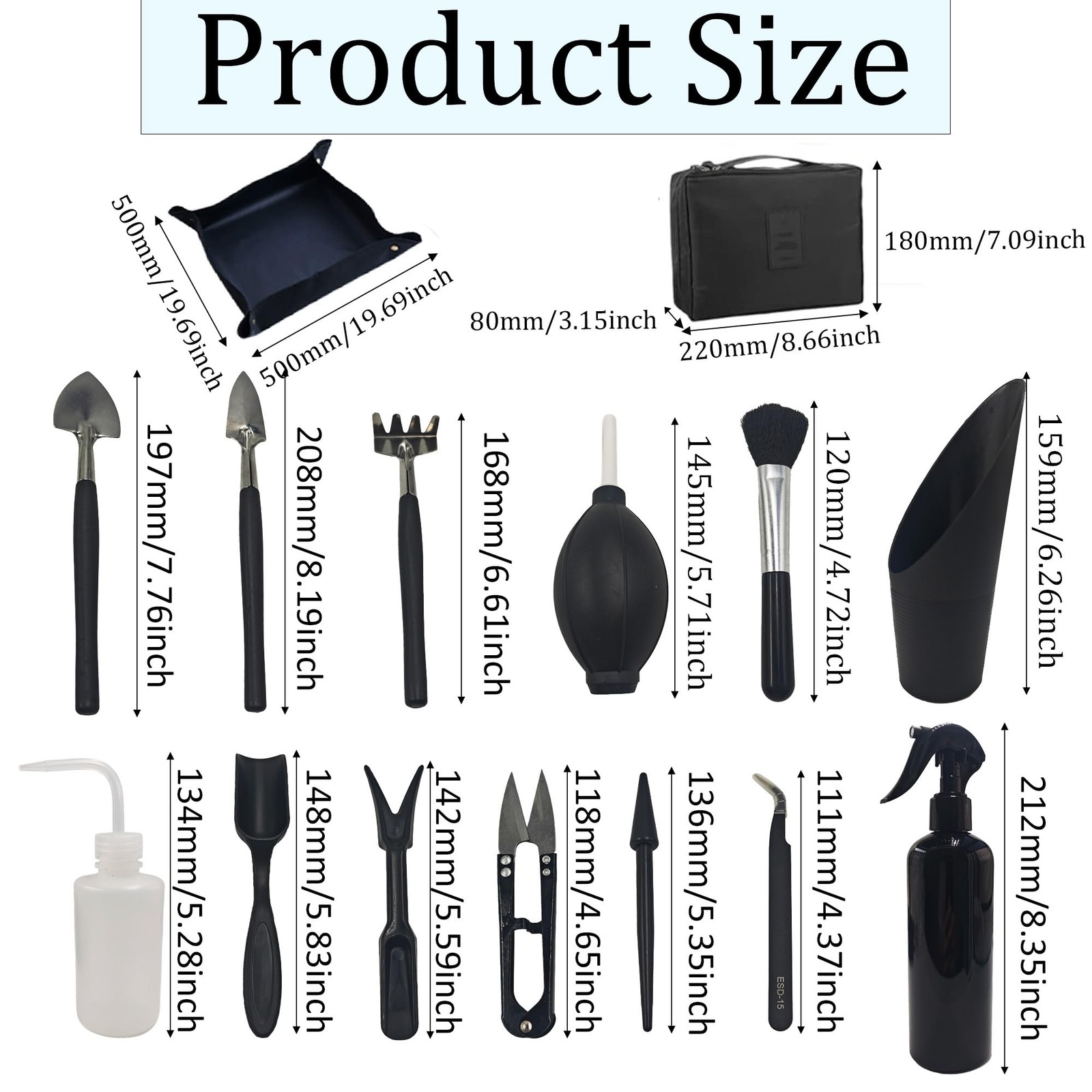 15Pcs Succulent Tools Kit with Organizer Bag Plant Repotting Mat Mini Garden …