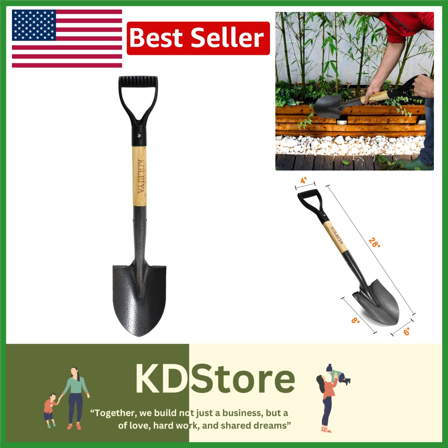 Durable 28-Inch Kids Garden Shovel with Ergonomic Handle – Eco-Friendly Tool
