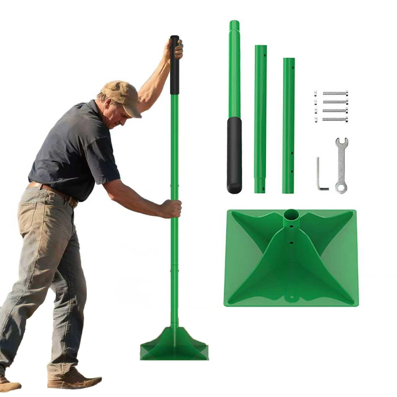 Heavy Duty Tamper Tool, 8×8 Inch Steel Plate with 48 Inch Long Handle, Hand S…