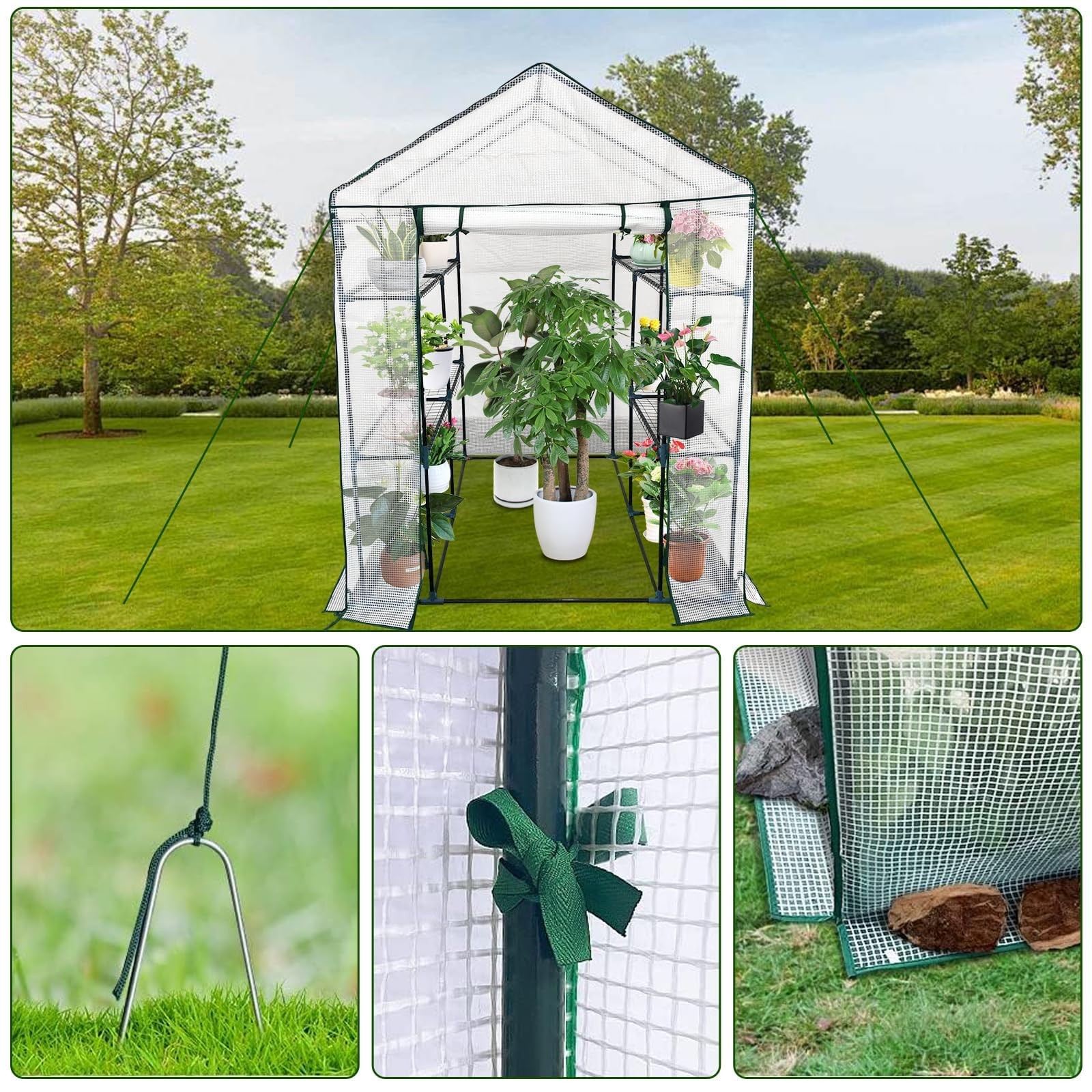 Activetrail Walk-In Greenhouse 8 Shelves 4.7X4.7X6.4 Outdoor All-Season Plant