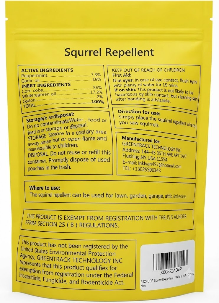 Squirrel Repellent Indoor Outdoor Natural Peppermint Garlic, 10-packs