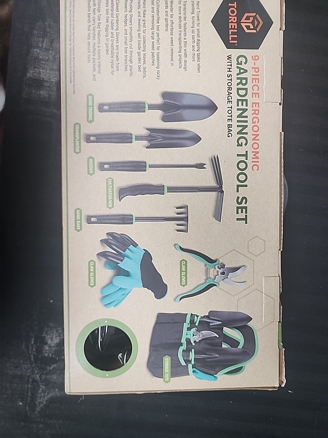 Garden Tools Set, 9 Pcs Gardening Supplies Hand Tool Kit for Women Men Gardener