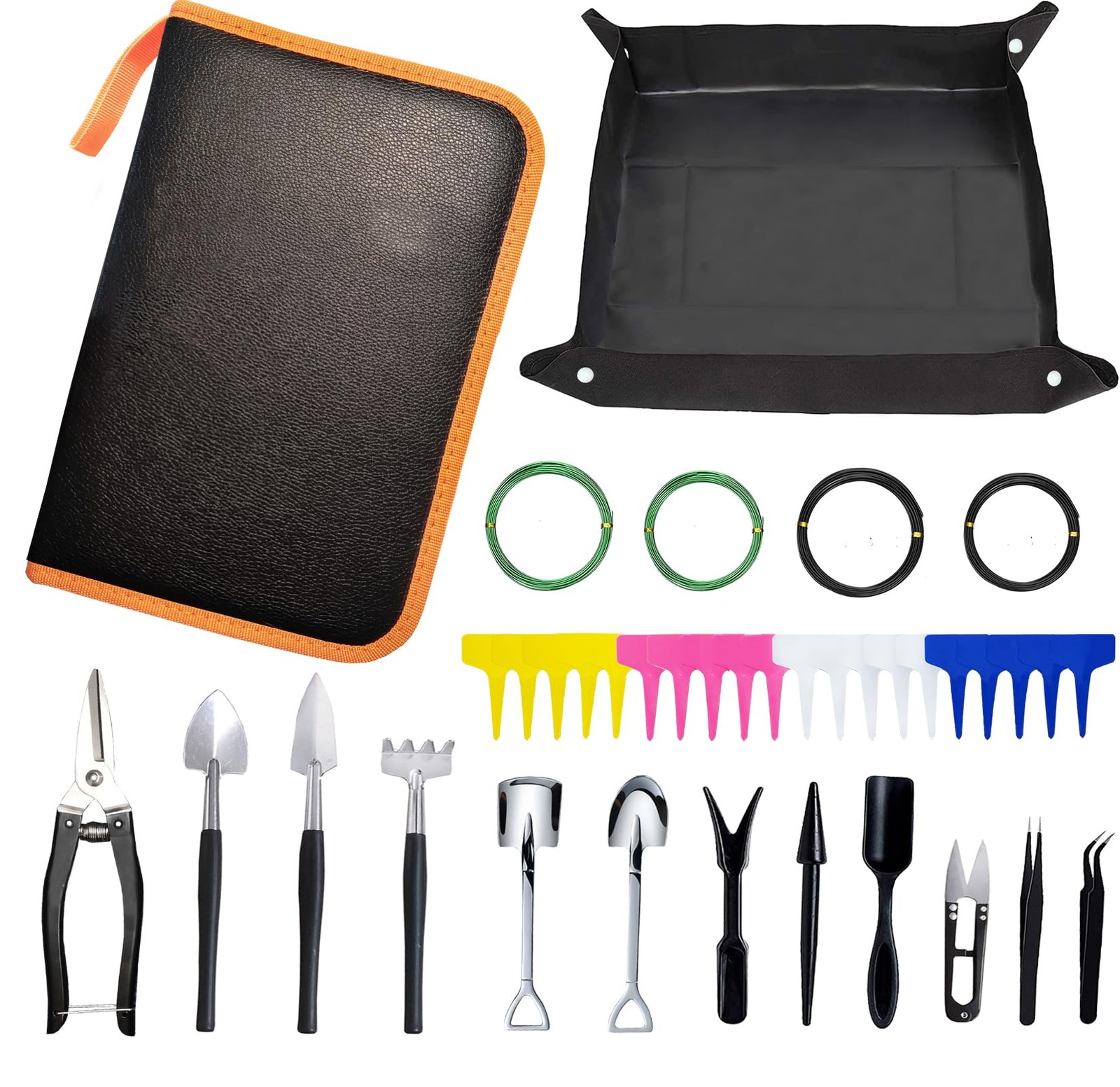 38 PCS Bonsai Tools Set Gardening Trimming Kit Wire Repotting Mat Scissors