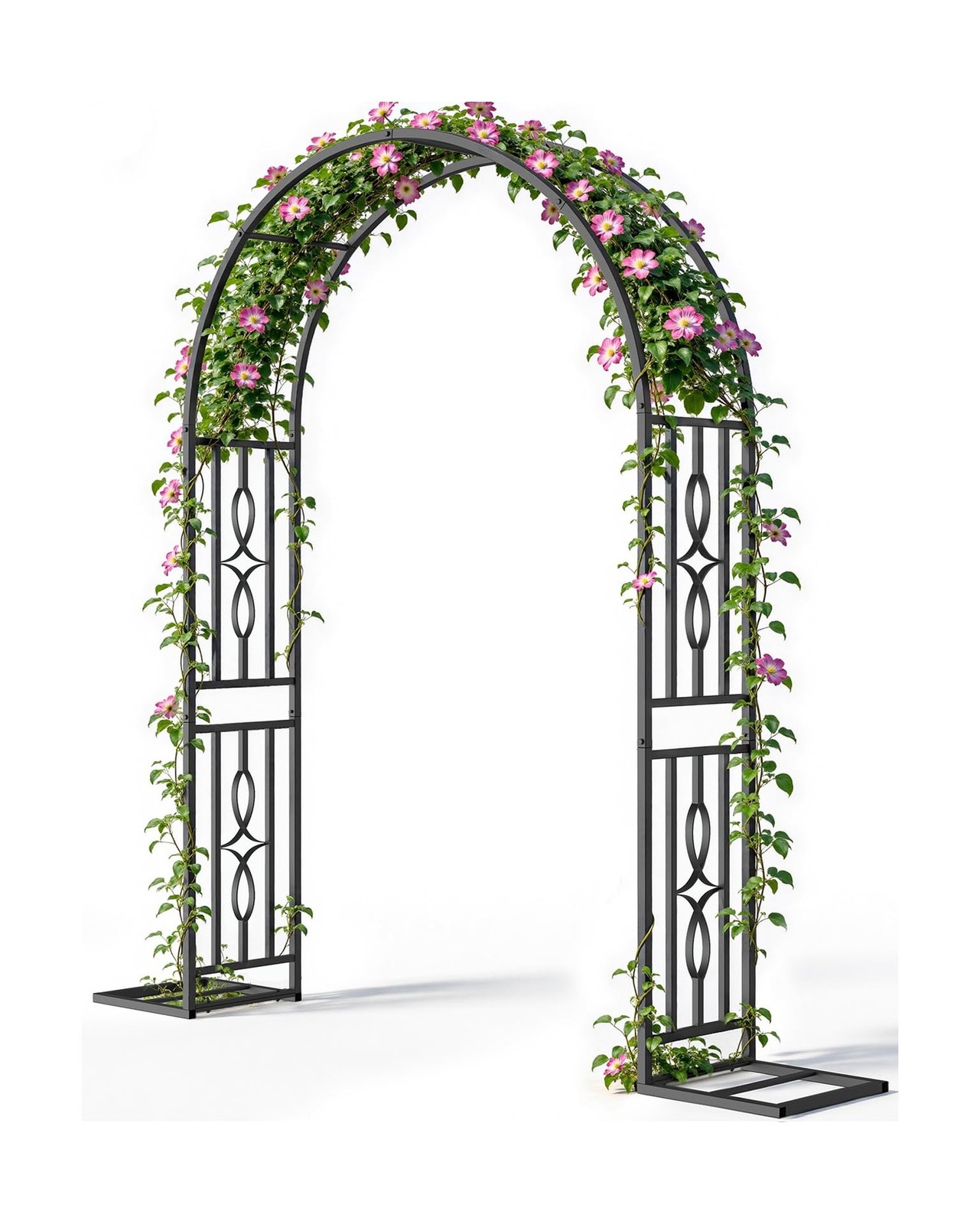 Metal Garden Arch, Heavy Duty Garden Trellis for Climbing Plants, with Enlarg…