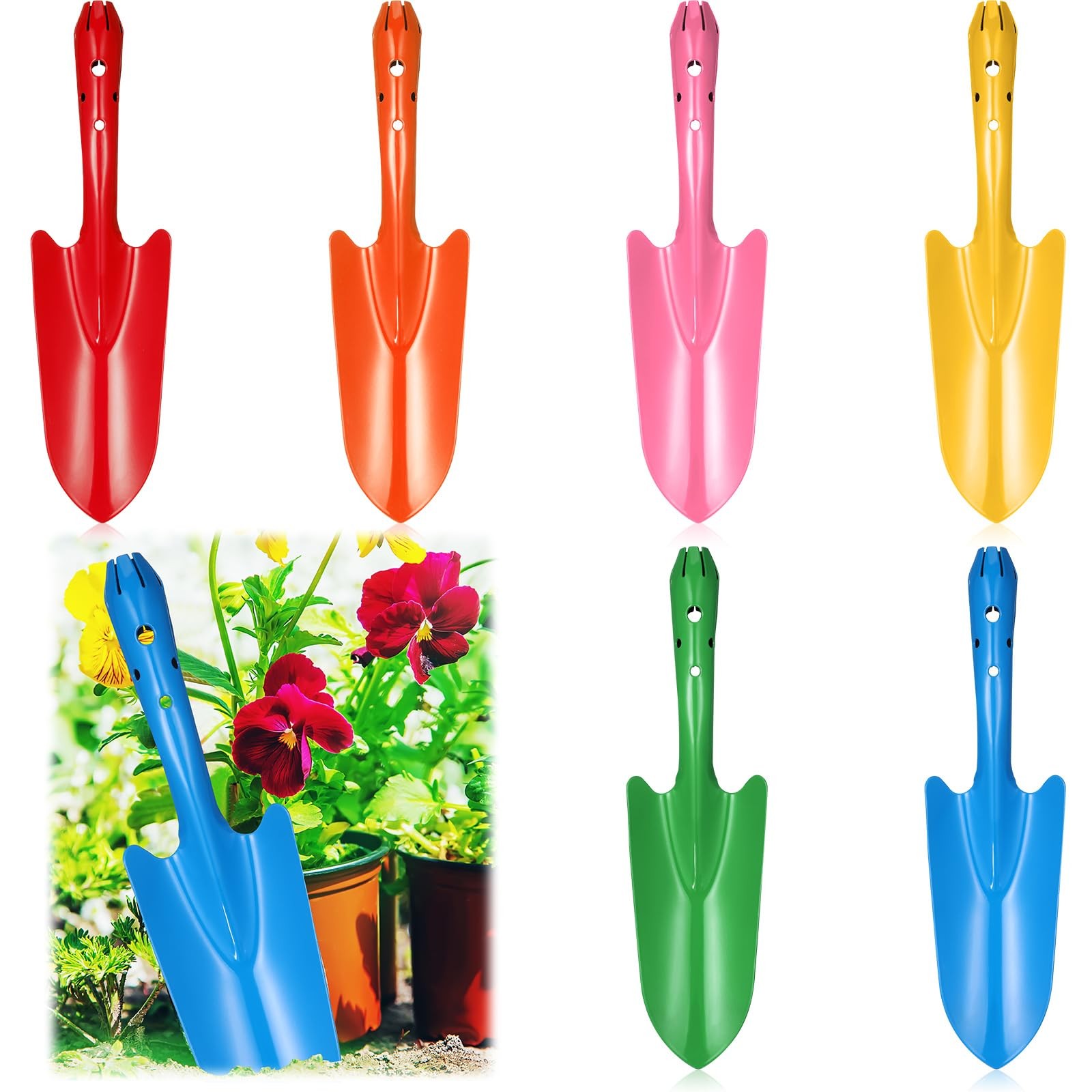 Colorful Mini Metal Trowel Set for Gardening, Planting, and Transplanting 6