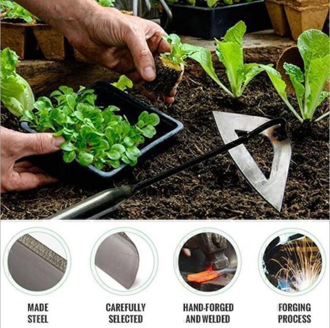 Garden Tool Weeding Rake All-steel Hardened Shovel Weed Puller Hollow Hoe