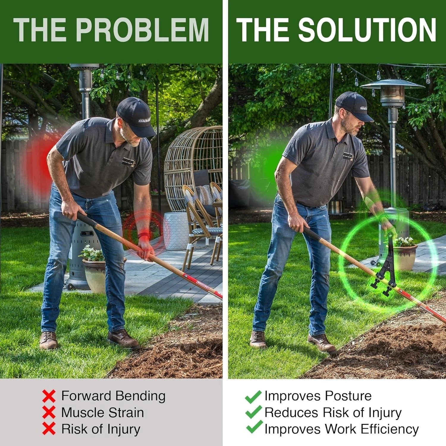 Ergonomic Universal Handle Attachment for Gardening Tools – 2 Pack