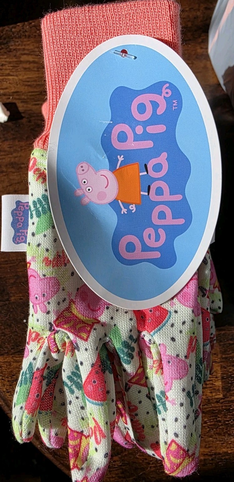 New 8-pair lot Peppa Pig Kids Jersey Gardening Gloves by Midwest TODDLER SIZE 3+