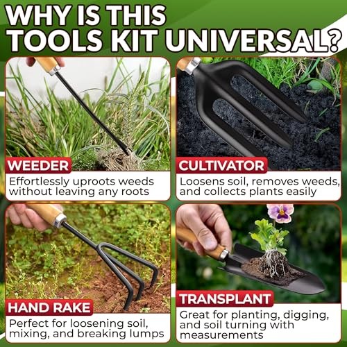 Compact Gardening Tool Set of 9 – Mini Garden Kit for Women with Multiple 9 Pcs