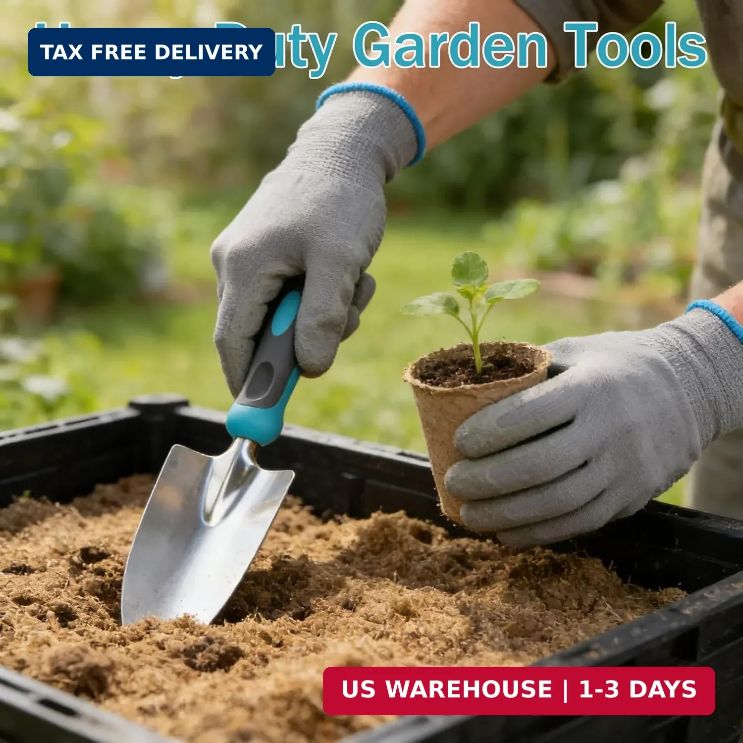 Carsolt 10Pc Stainless Steel Gardening Tools Set Ergonomic Handle Gift Box Women