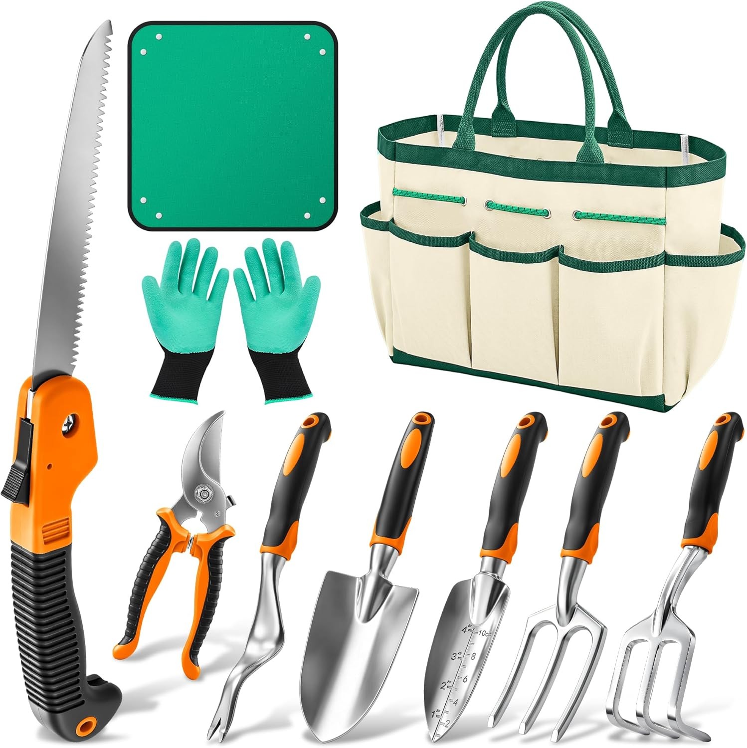 Garden Tool Set Heavy Duty Aluminum Non-Slip Handle Gloves Bag