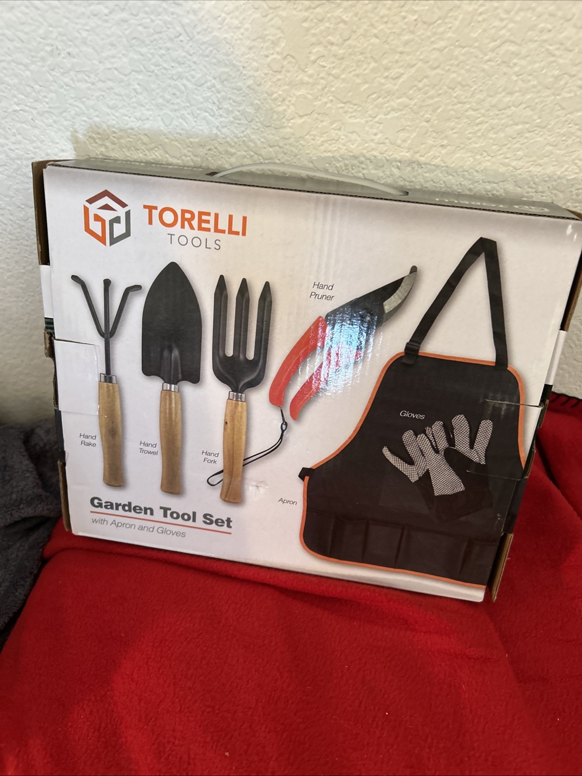 Garden Tool Set Apron Gloves Pruner Rake Trowel Fork by Torelli Tools