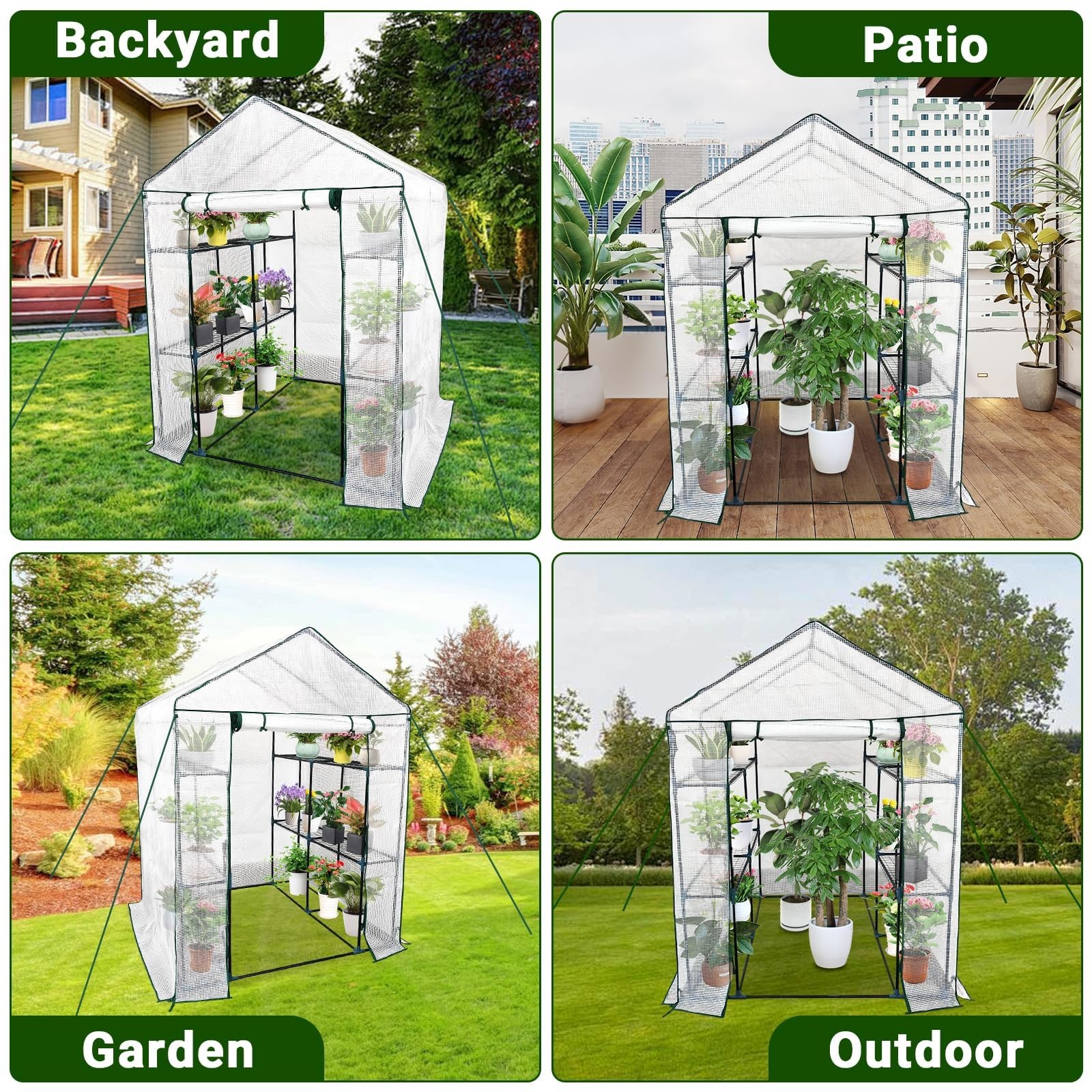 Activetrail Walk-In Greenhouse 8 Shelves 4.7X4.7X6.4 Outdoor All-Season Plant