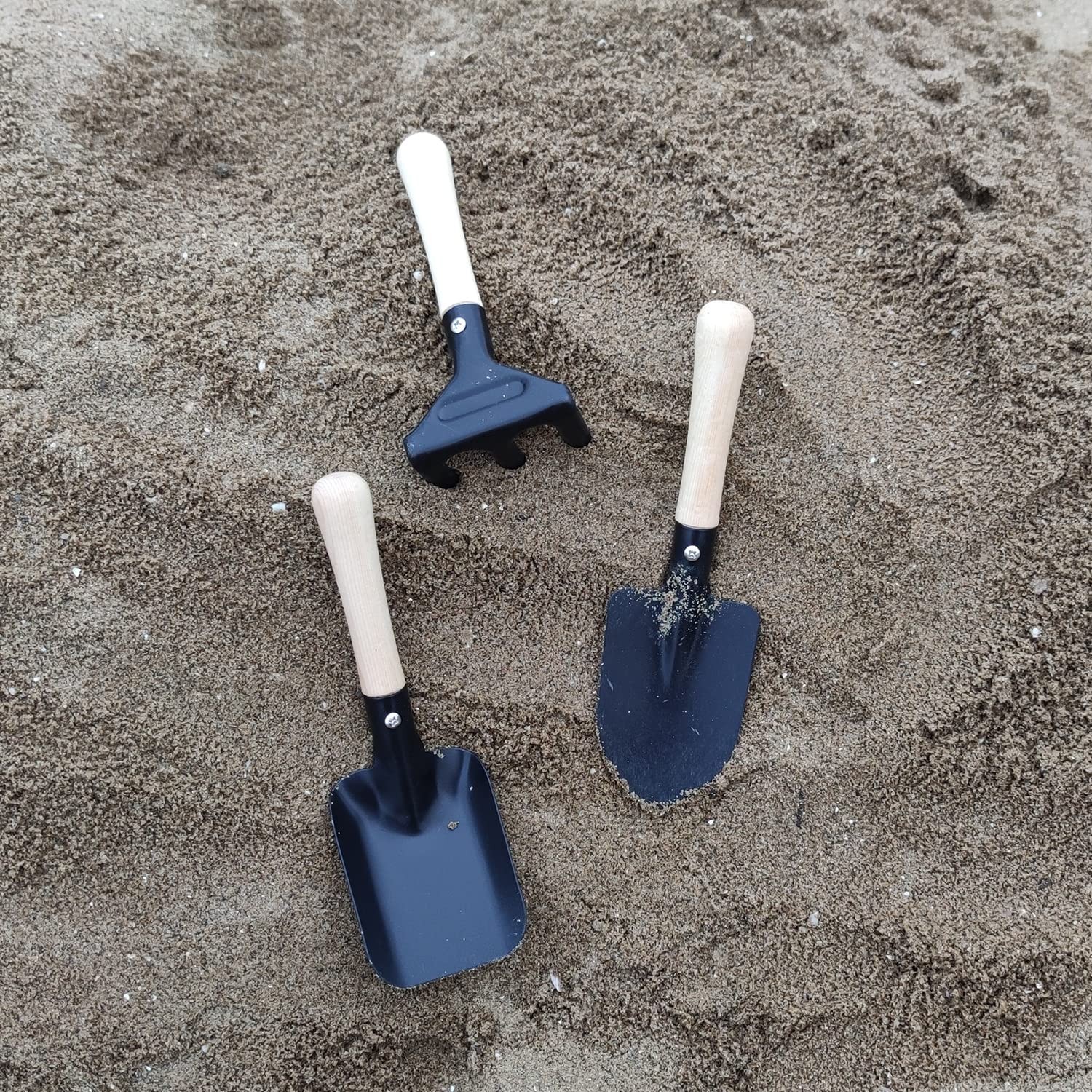 7PCS Kids Gardening Tools Set – Shovel, Rake, Spade, Hoe, Steel Heads, Wood Hand