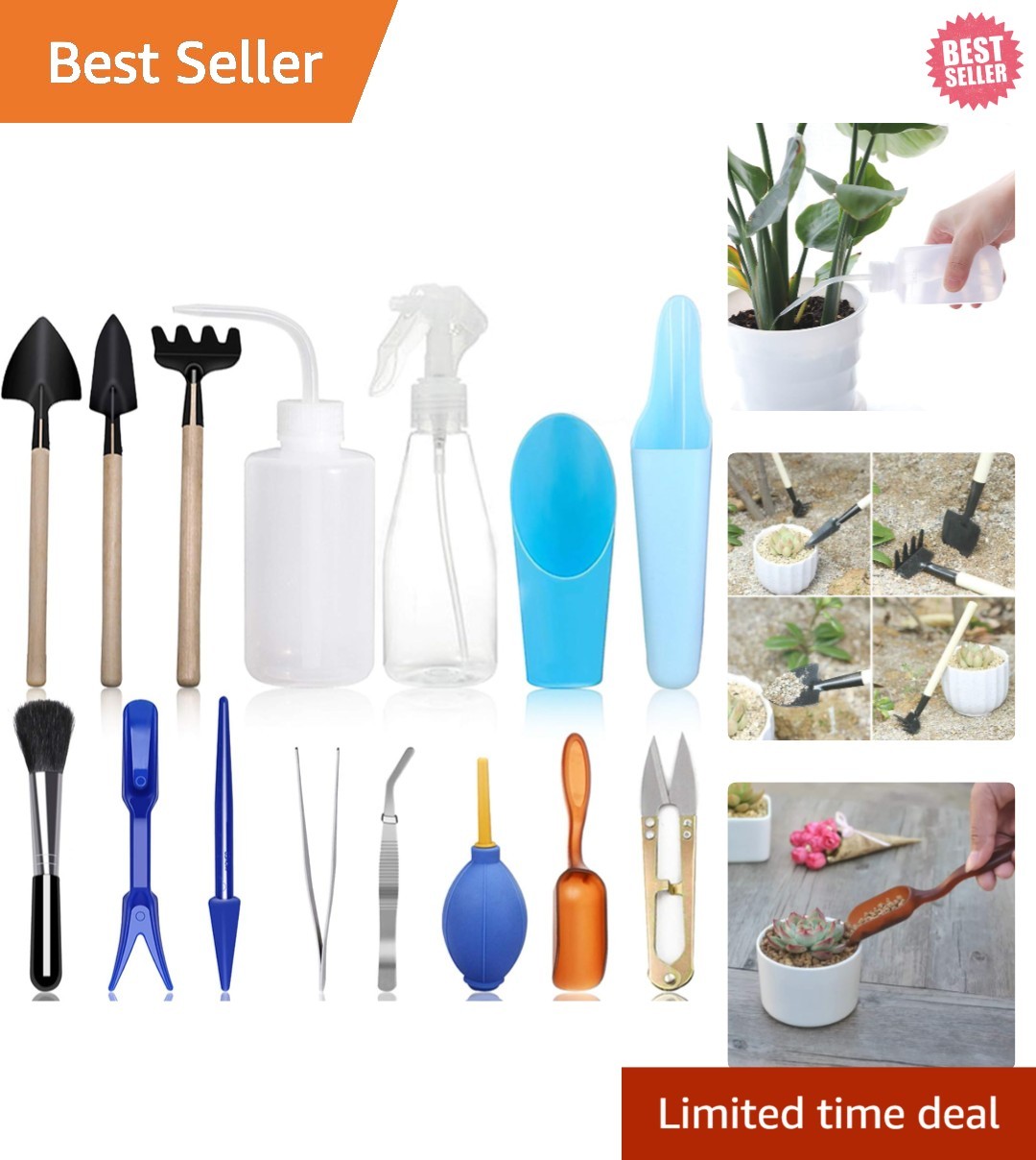 Versatile Mini Garden Planting and Watering Tools Set for Succulent Care