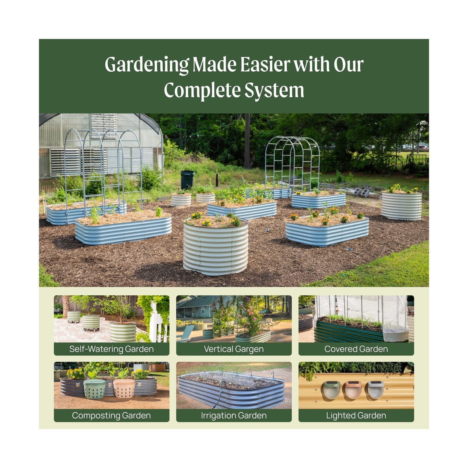 Vego garden 26″ Extra Tall Raised Garden Bed Kits, 9 in 1 Modular Raised Plan…