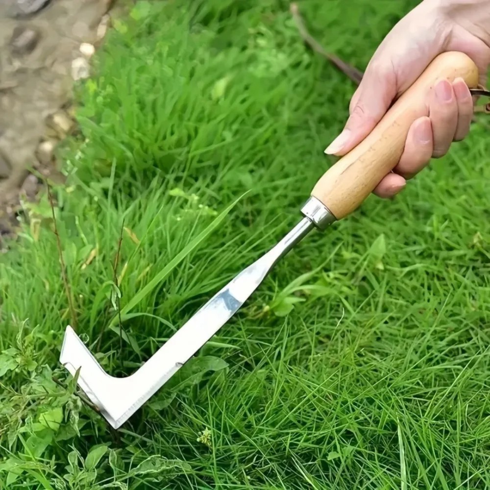 Stainless Steel L-Shaped Weeding Tool for Garden, Patio & Narrow Gaps