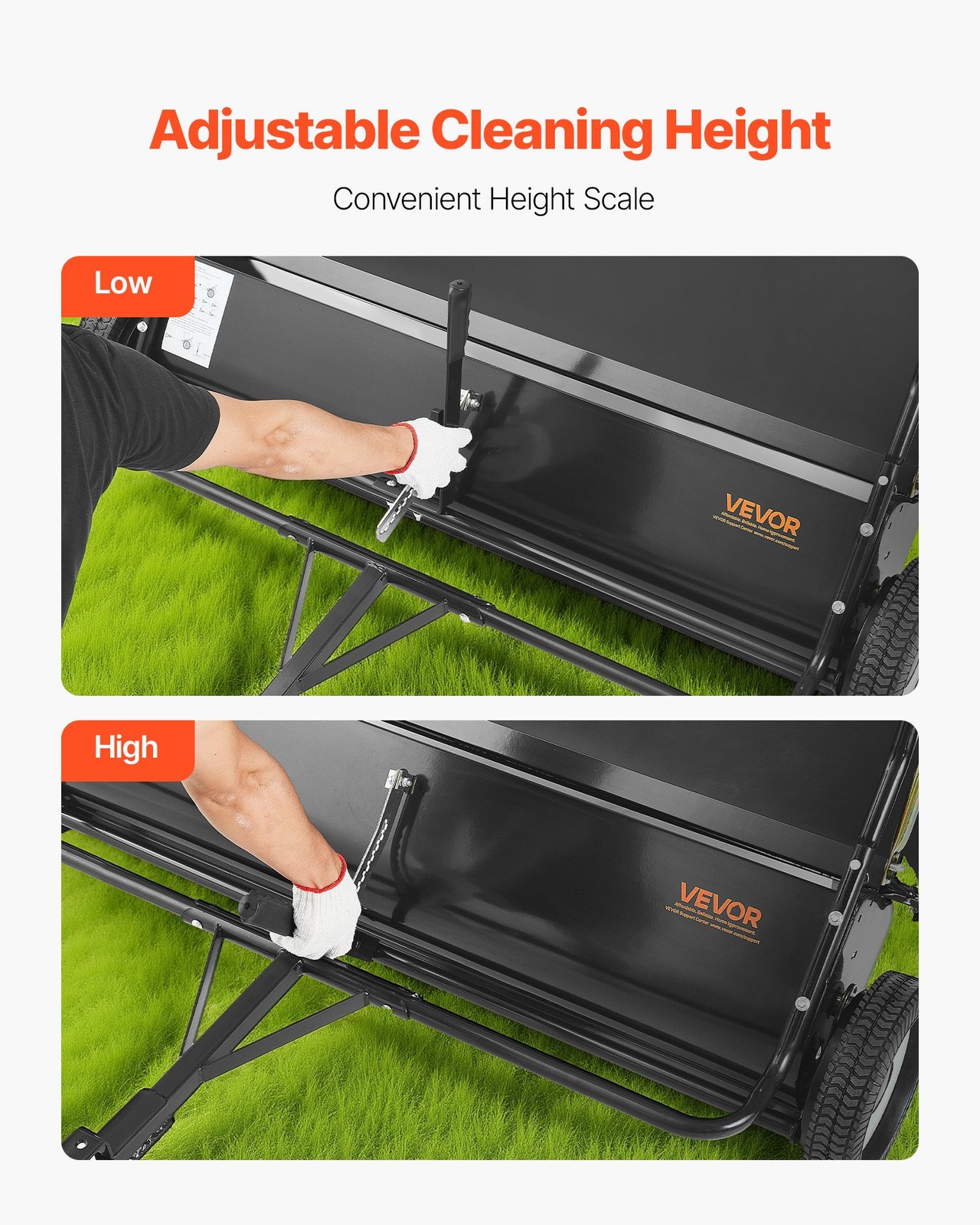 Tow Behind Lawn Sweeper, 48 in Pull Behind Yard Sweeper, 26 cu. ft Hopper Bag Ca