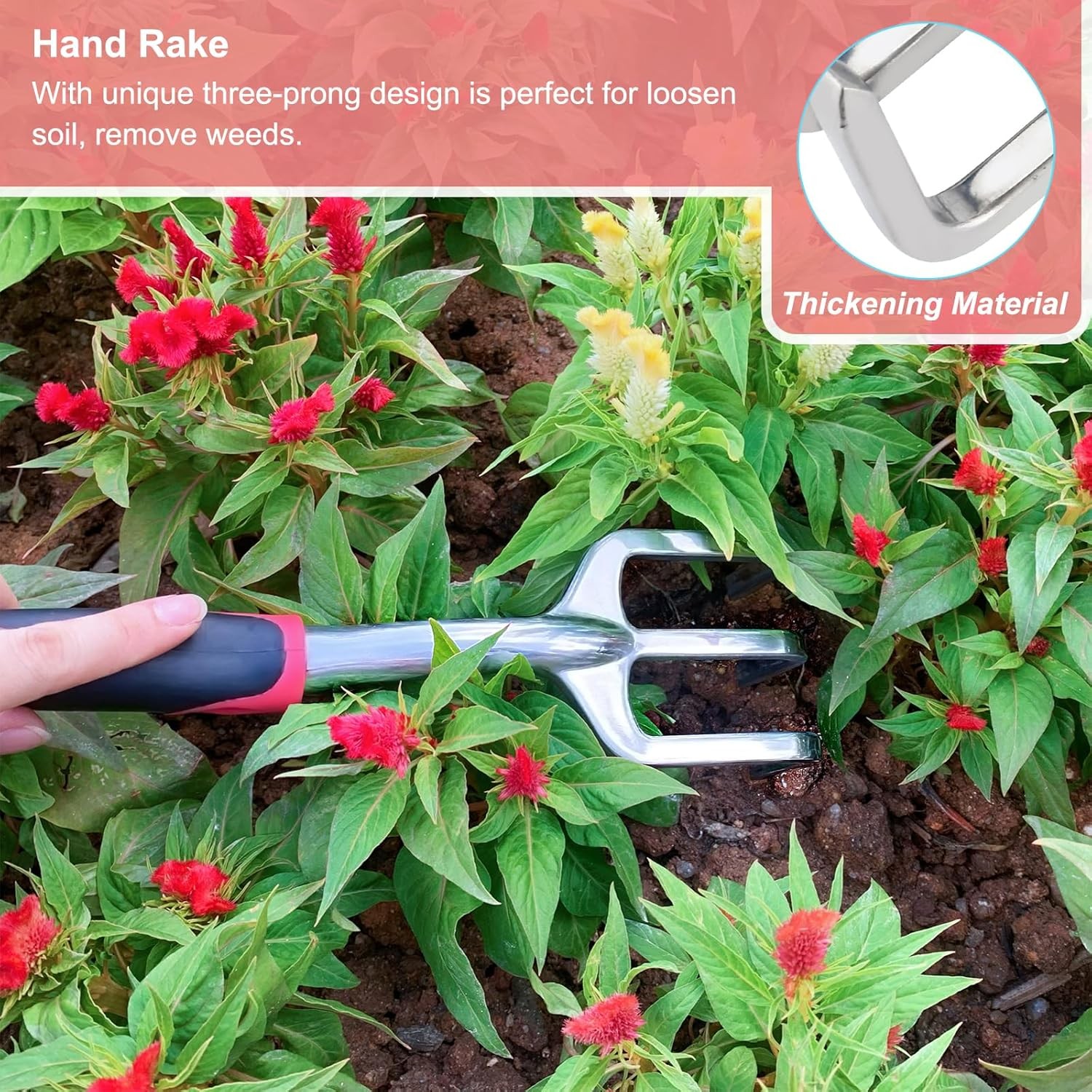 Garden Tool Set, 3PCS Heavy Duty Aluminum Gardening Tools with Soft Non-Slip Erg