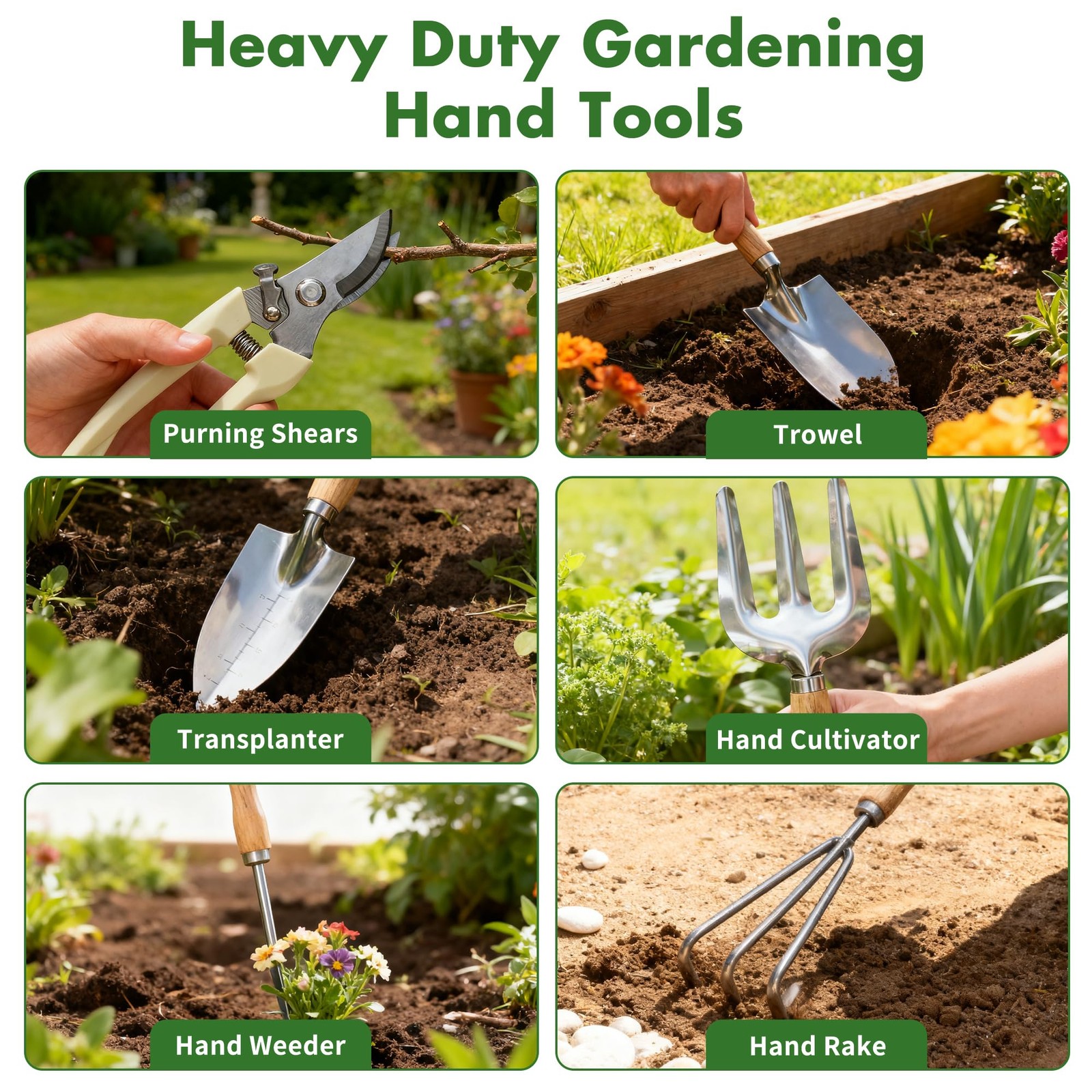 Gardening Gifts for Women 12 Pcs Garden Tools Set with Basket Heavy Duty Gard…