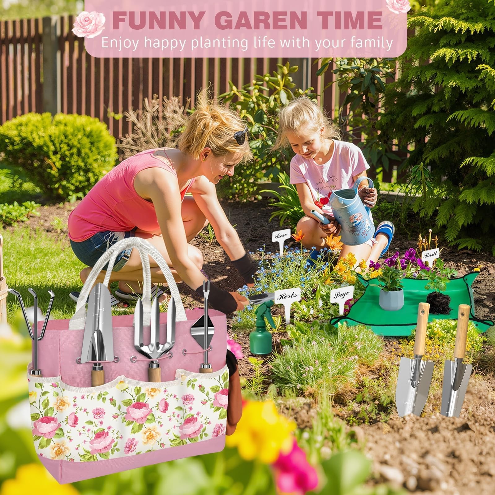 22PCS Garden Tools Set for ,Gifts for Mom Wife Grandma,Heavy Duty Hand Tool K…