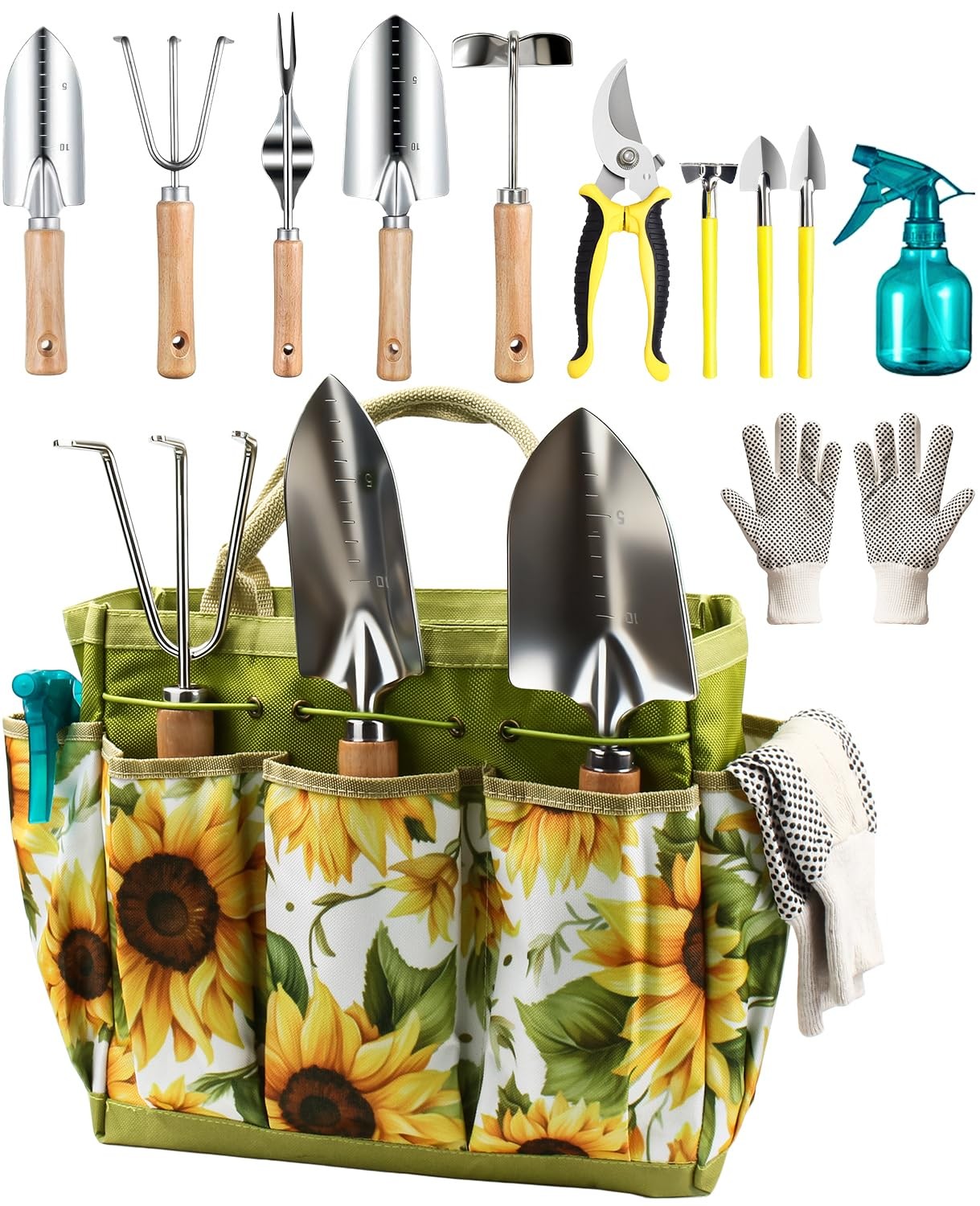 Garden Tools Set 12PCS, Gardening Kit with Organizer Bag, Heavy Duty Soil Sho…