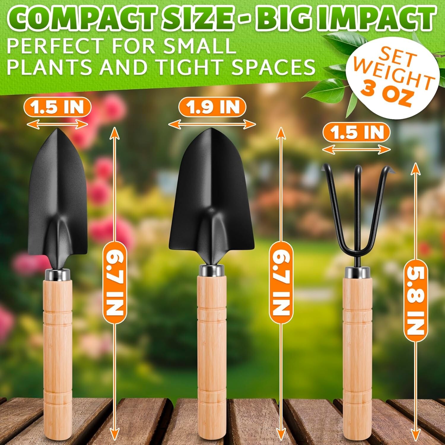 3 PCS Garden Tool Set Heavy Duty And Lightweight Small Gardening Hand Tools