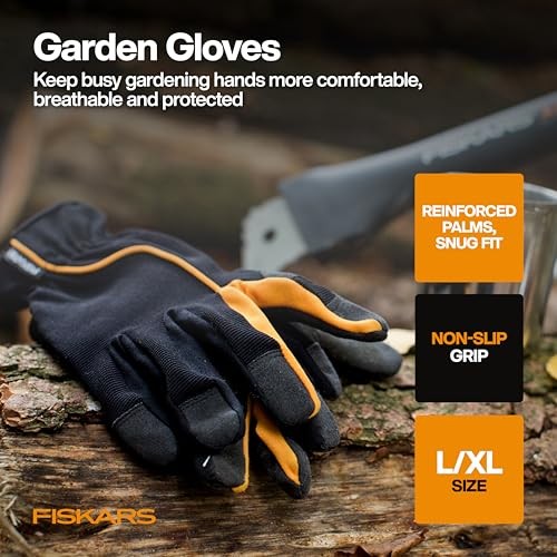 Fiskars 4-Piece Potting Essentials Set: Bypass Pruner, Trowel, Cultivator