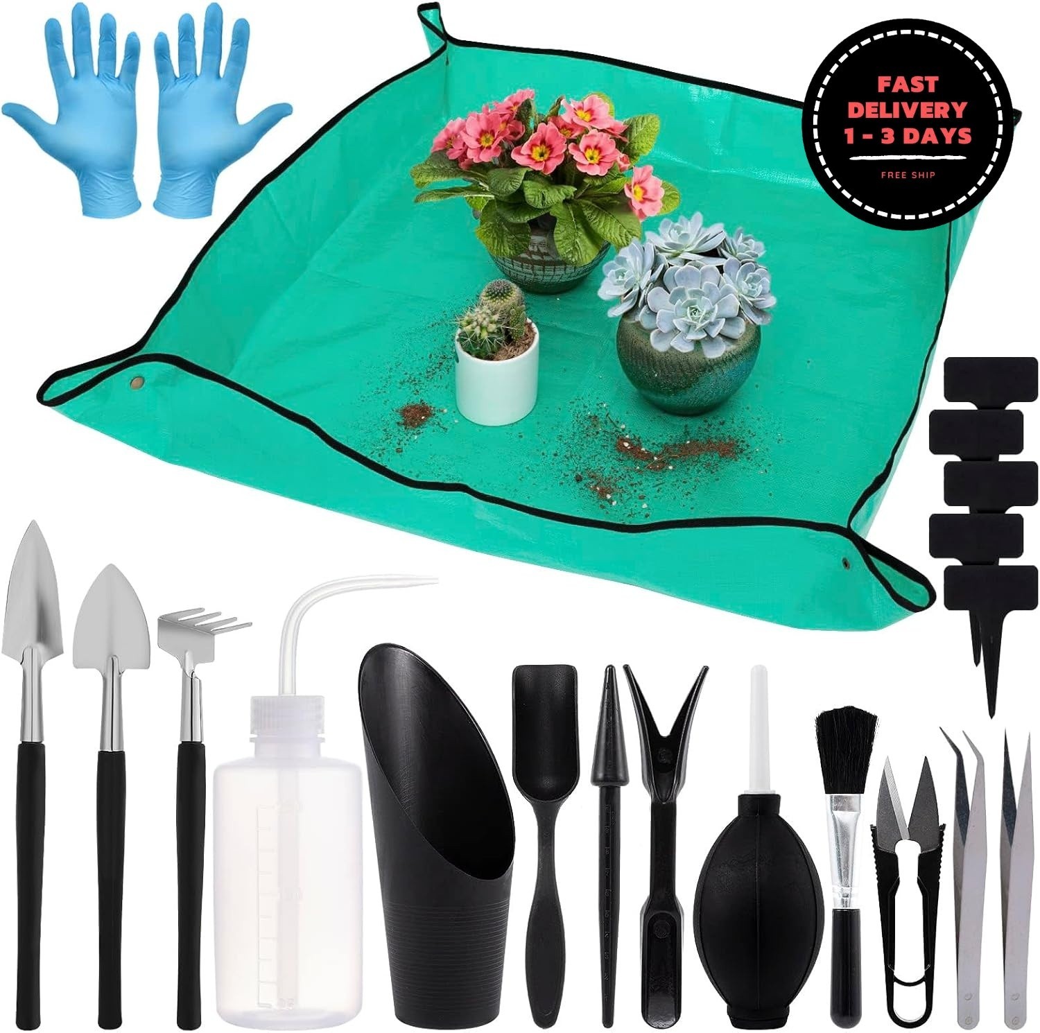 Juego de 20 herramientas pequeñas de jardinería para mujeres principiantes