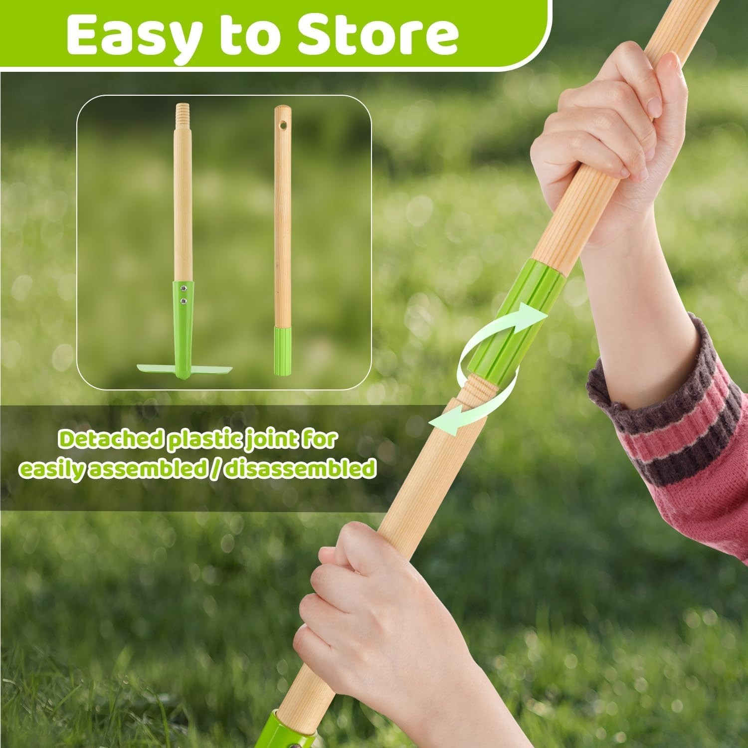 Kids Garden Tool Set: Safe Toddler Size Hoe, Rake, Shovel, Leaf Rake, Broom 5…