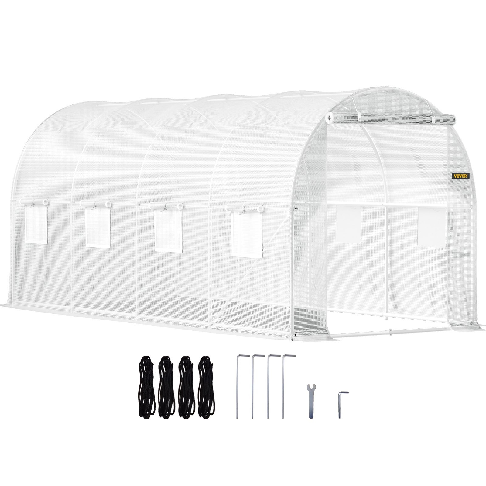 15 x 6.5 x 7 ft Walk-in Tunnel Greenhouse,Portable Plant Hot House with Galvaniz