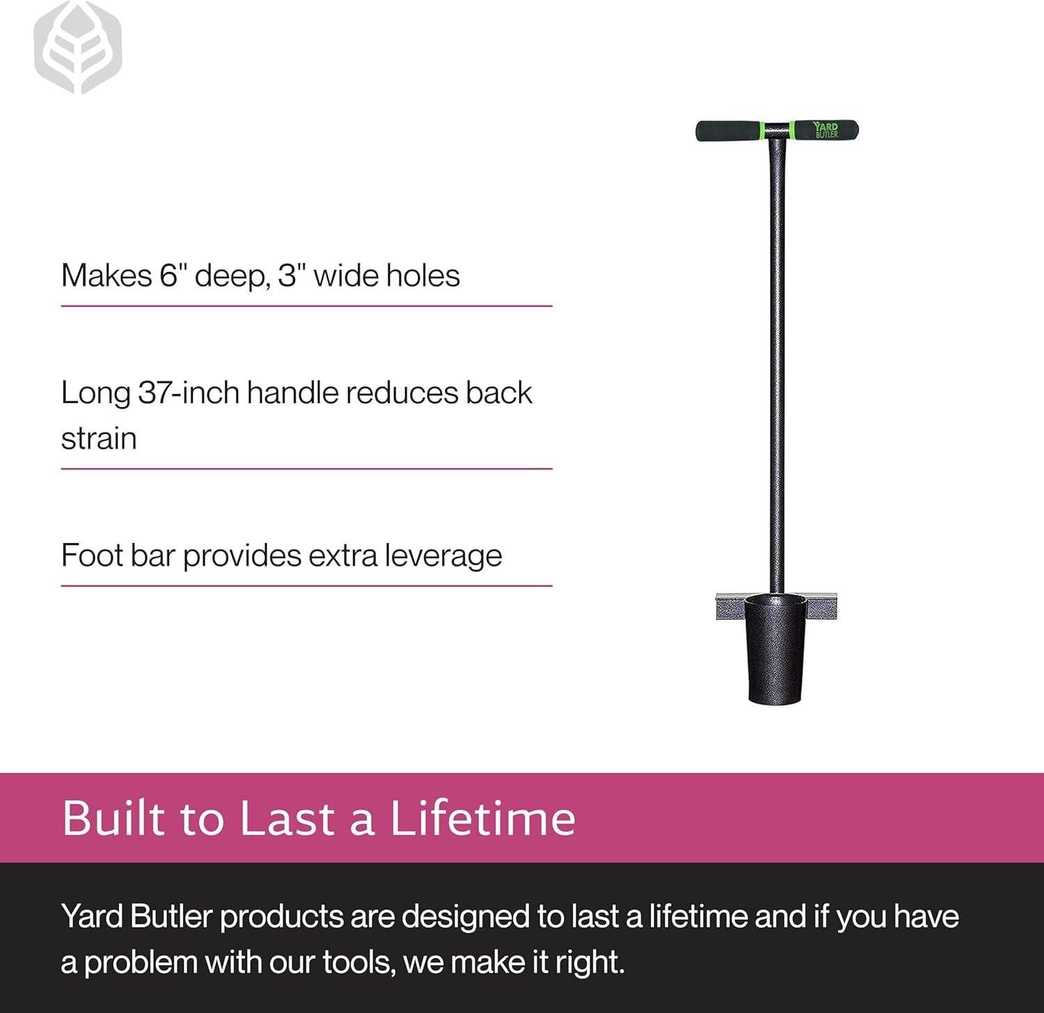 Durable Bulb Planter 37″ Steel – Effortless Hole Digger for Flower Bulbs