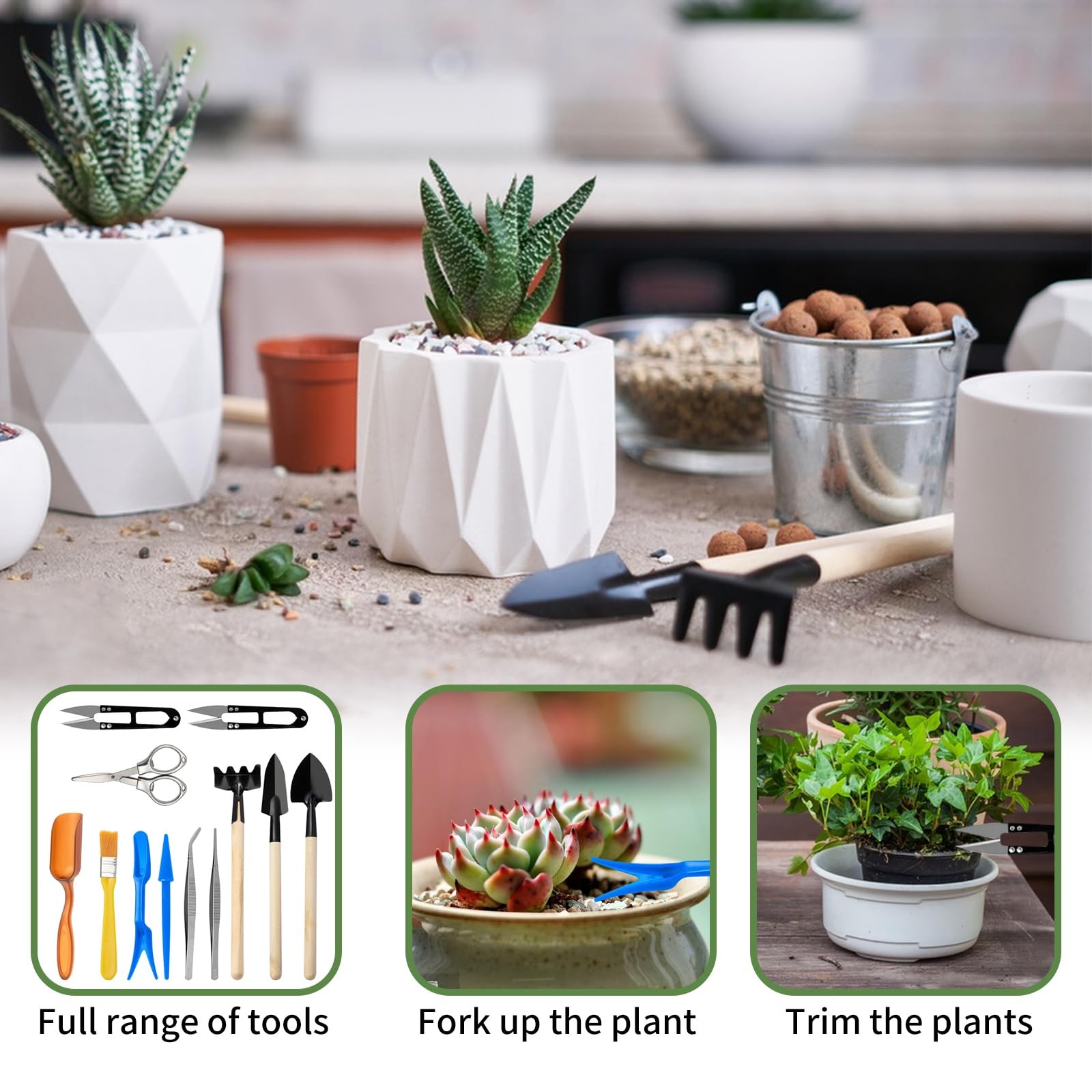 Mini Garden Tool Set, 12pcs Portable Gardening Hand Tools Set, Multiple Minia…