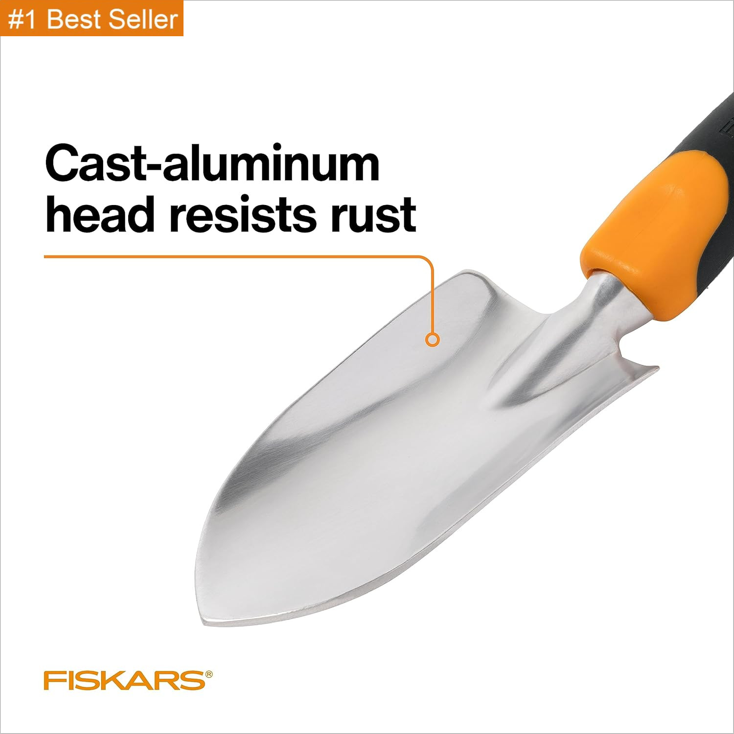Fiskars Trowel, Heavy Duty Gardening Hand Tool with Hang Hole, for Digging and P