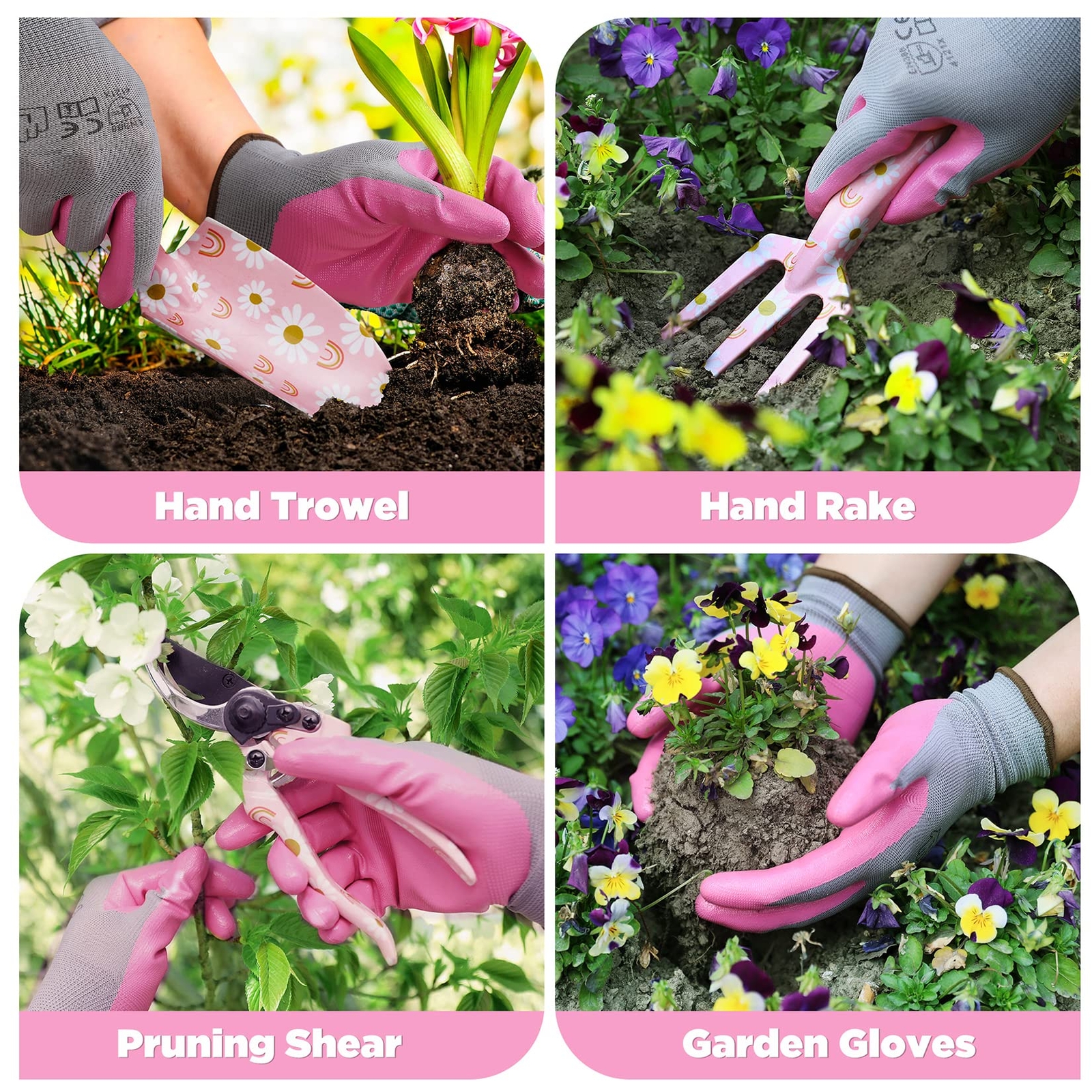 WORKPRO 5PIECE Garden Tool Set Aluminum Heavy Duty Gardening Tool Set w/Tool Bag