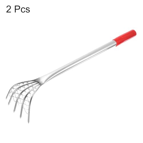 2pcs Clam Rake Small Shells Clam Digger Soil Tiller Grass Rake with 20″